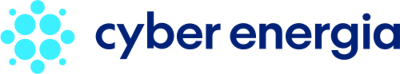 CFP Cyber Energia brandmark featuring 12 dots in varying sizes, arranged dynamically in dark blue, symbolizing innovation, technology, and energy connectivity.